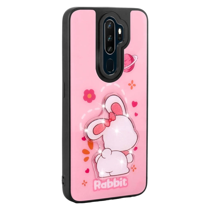 Oppo A9 2020 Kılıf Parlayan Kabartmalı İkonik Figürlü Redclick Amas Silikon Kapak