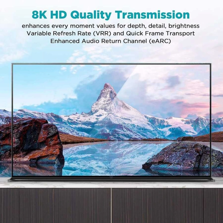 Qgeem Qg-av17 Görüntü Ve Ses Aktarıcı Hdmı Kablo 2.1 Versiyon 8k Hd Kalite 48gbps 1.83 Metre