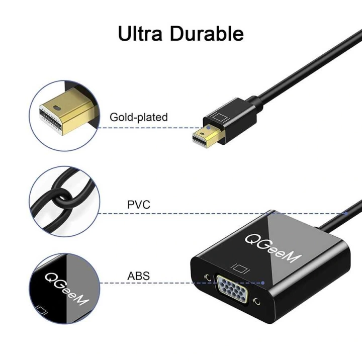 Qgeem Qg-hd17 Mini Display Port To Vga Dönüştürücü