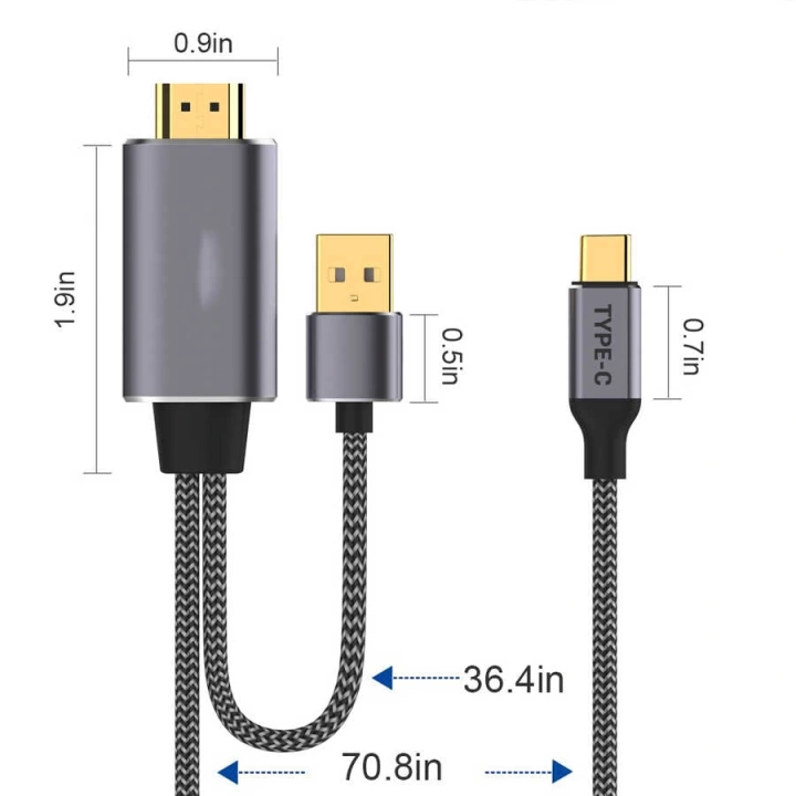 Qgeem Qg-ua12 Type-c To Hdmı 2 İn 1 Kablo