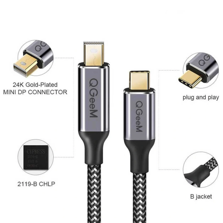 Qgeem Qg-ua14 Type-c To Mini Display Port Kablo