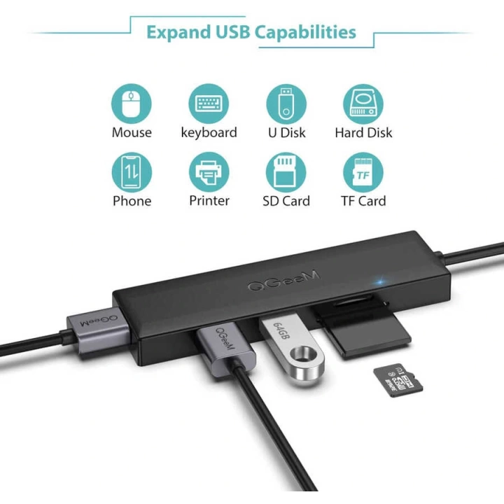 Qgeem Qg-uh05 Usb Hub 0.2m