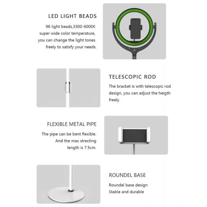 Redclick F-539a Işıklı Telefon Tutucu Ring Light