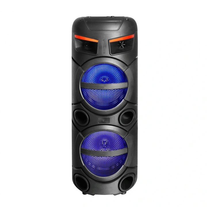 Redclick GD-2809 Dijital LED Göstergeli FM Radyolu Mikrofonlu RGB TWS Çift 8 inç Stereo Bass Kablosuz Karaoke Hoparlör