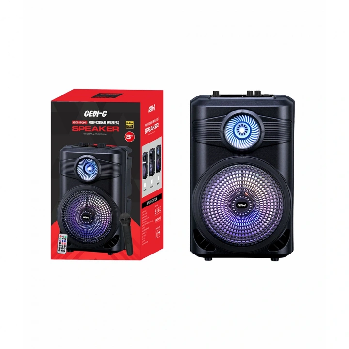 Redclick GD-904 Dijital LED Göstergeli FM Radyolu Mikrofonlu RGB TWS 8 inç Stereo Bass Kablosuz Karaoke Hoparlör