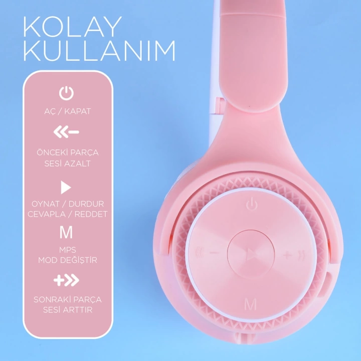 Redclick M6 Pro Ayarlanabilir ve Katlanabilir Kulak Üstü Bluetooth Kulaklık