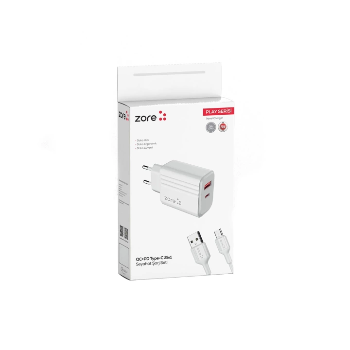 Redclick Play PL3 Type-C 2in1 Qualcomm 3.0 Hızlı Şarj Aleti 20W