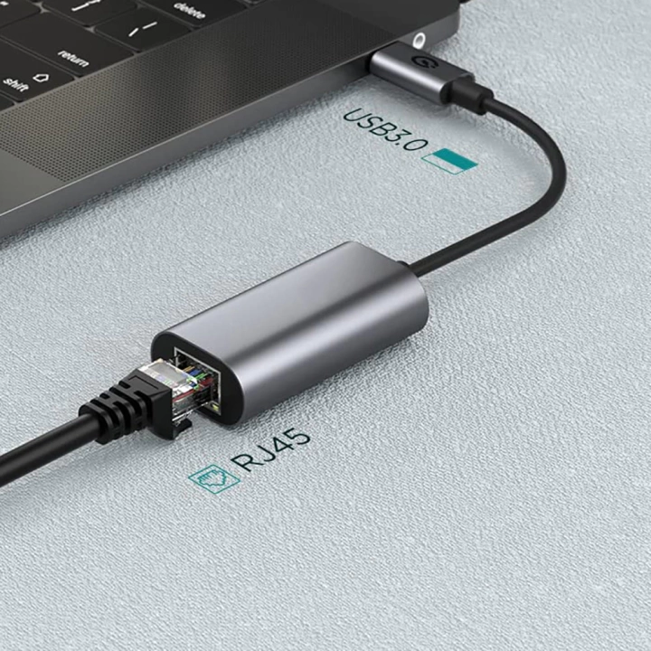 Redclick QG03 USB-A to RJ45 USB3.0 Ethernet Dönüştürücü Kablo 1000Mbps 22cm