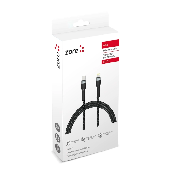 Redclick Shira Serisi İos Hızlı Şarj Data Kablosu Type-c To Lightning Pd Kablo 30cm