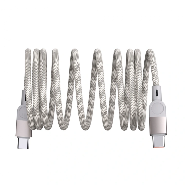 iPad iPhone Android Type-C to Type-C PD 100W Örgü Tasarımlı Hızlı Şarj Özellikli Data ve Şarj Kablosu 1M