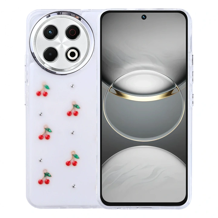 Tecno Spark 30 Pro Kılıf Airbag Tasarımlı Simli Şeffaf Redclick Kutup Kapak