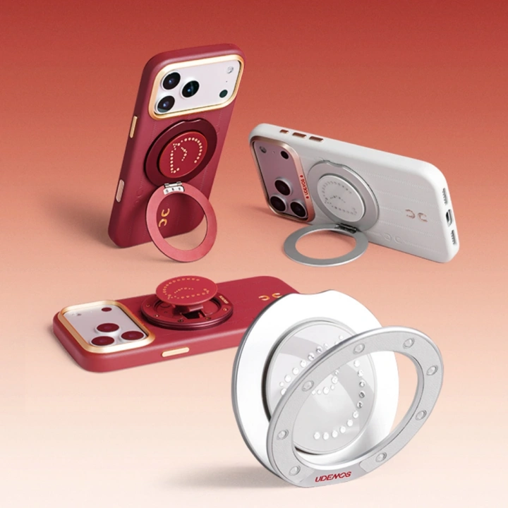 Udemos Wind Serisi FreeFlow 360 Derece Dönebilen Magnetik Ring Stand Telefon Tutucu