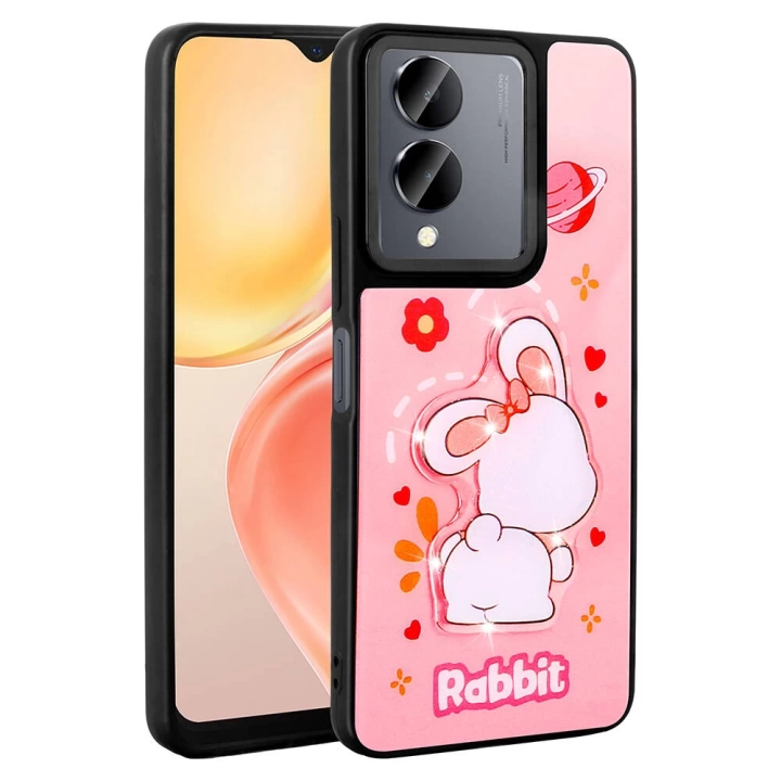 Vivo Y36 5G Kılıf Parlayan Kabartmalı İkonik Figürlü Redclick Amas Silikon Kapak