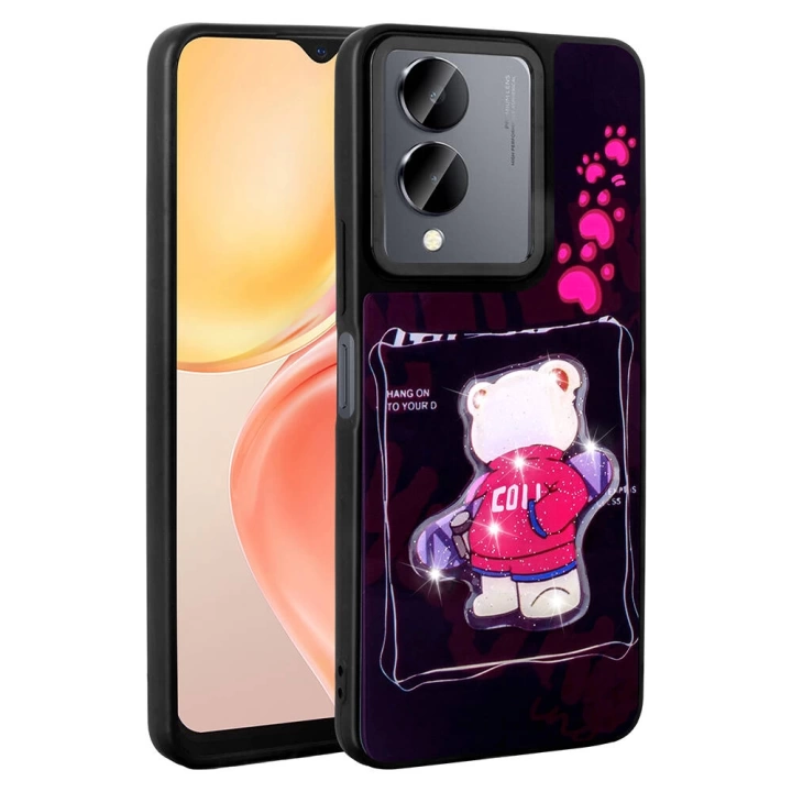 Vivo Y36 5G Kılıf Parlayan Kabartmalı İkonik Figürlü Redclick Amas Silikon Kapak