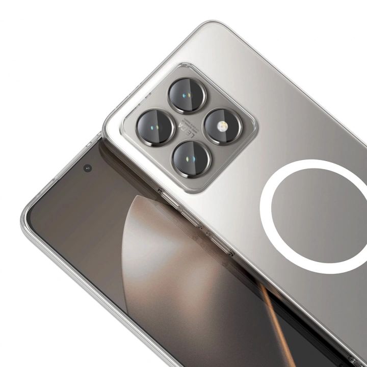 Xiaomi 14T Kamera Korumalı M-Safe Şarj Özellikli Şeffaf Redclick London Sert PC Kapak