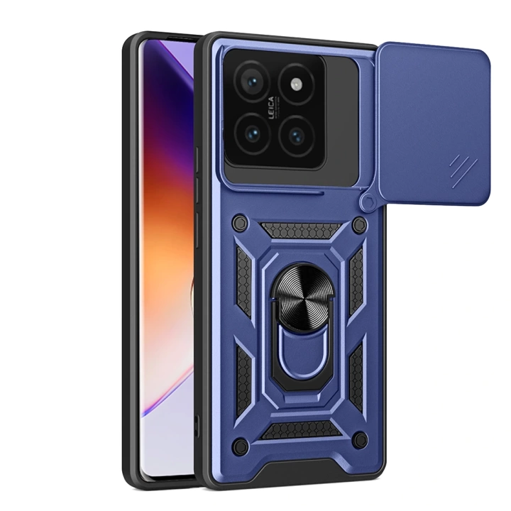Xiaomi 14T Pro Kılıf Magnetik Standlı Kamera Korumalı Redclick Sürgülü Vega Kapak