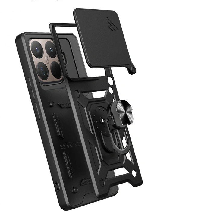 Xiaomi 15T Pro Kılıf Magnetik Standlı Kamera Korumalı Redclick Sürgülü Vega Kapak