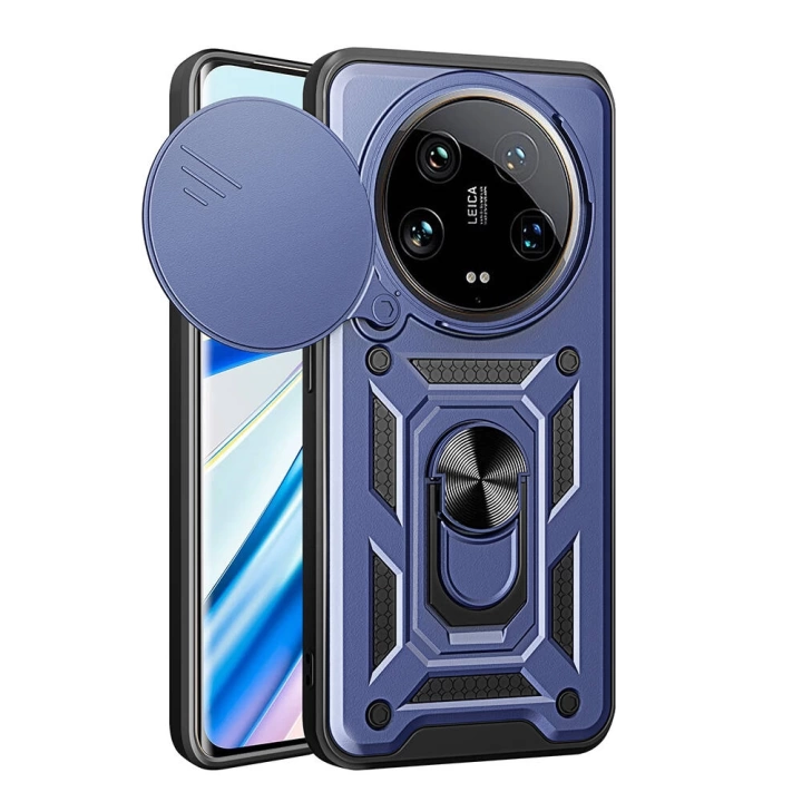 Xiaomi Mi 14 Ultra Kılıf Magnetik Standlı Kamera Korumalı Redclick Sürgülü Vega Kapak