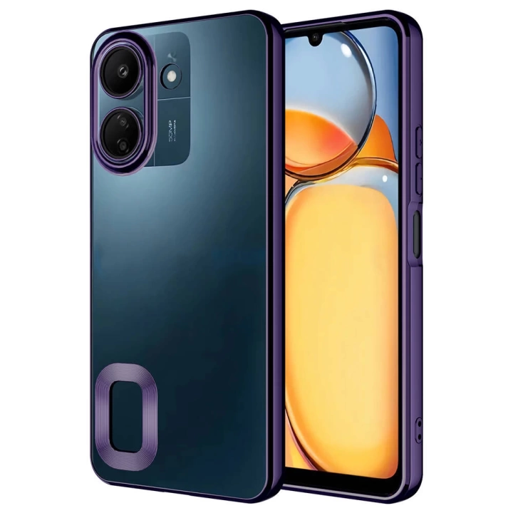 Xiaomi Poco C65 Kılıf Kamera Korumalı Logo Gösteren Redclick Omega Kapak
