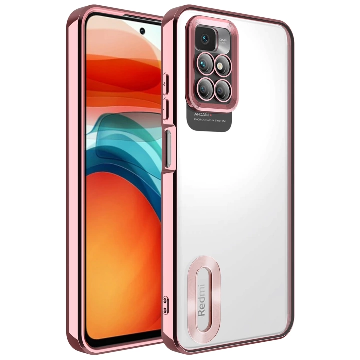Xiaomi Redmi 10 Kılıf Kamera Korumalı Logo Gösteren Redclick Omega Kapak
