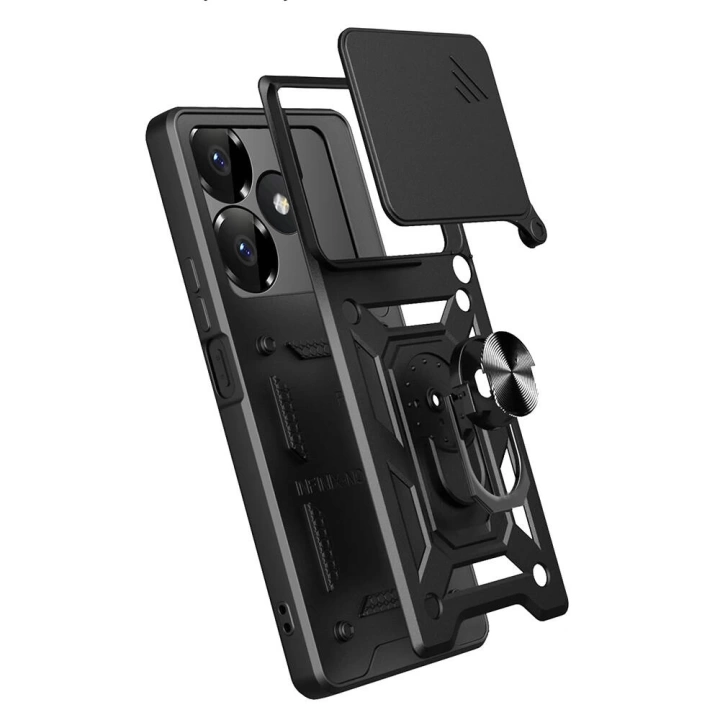 Xiaomi Redmi 13 4G Kılıf Magnetik Standlı Kamera Korumalı Redclick Sürgülü Vega Kapak