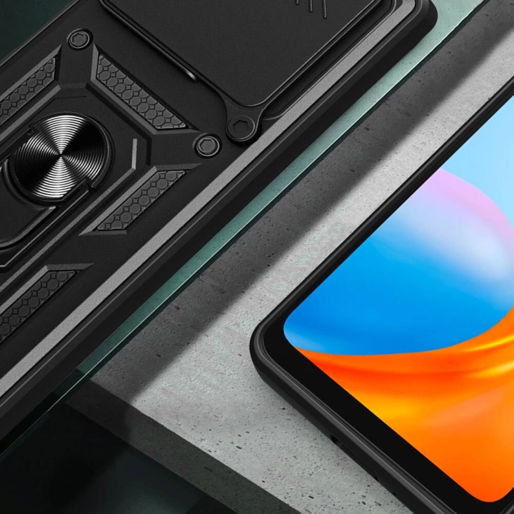 Xiaomi Redmi 13 4G Kılıf Magnetik Standlı Kamera Korumalı Redclick Sürgülü Vega Kapak
