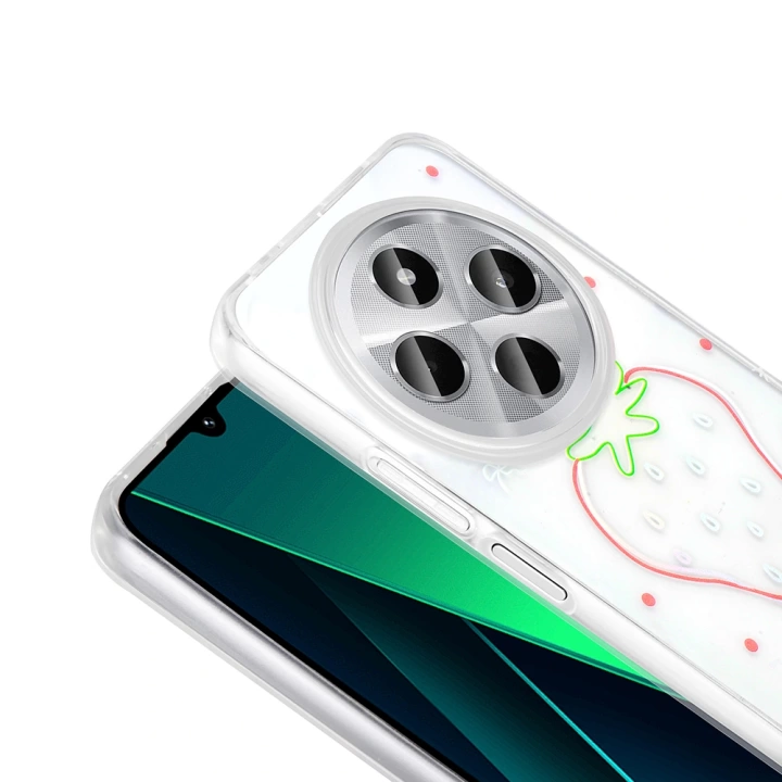 Xiaomi Redmi 14C 4G Kılıf Şeffaf Figürlü Redclick Folk Sert Kapak