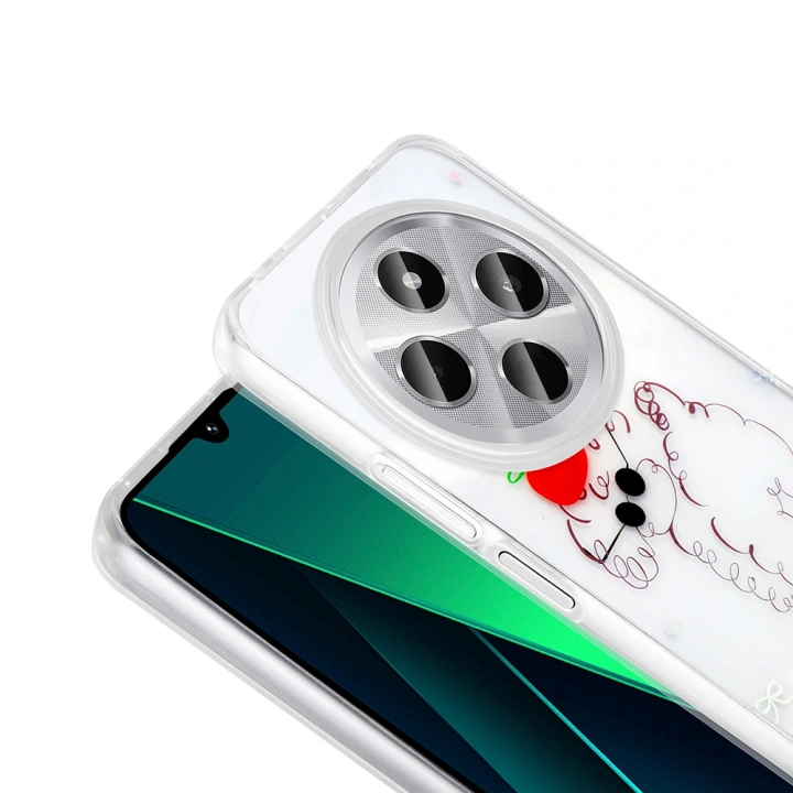 Xiaomi Redmi 14C 4G Kılıf Şeffaf Figürlü Redclick Folk Sert Kapak