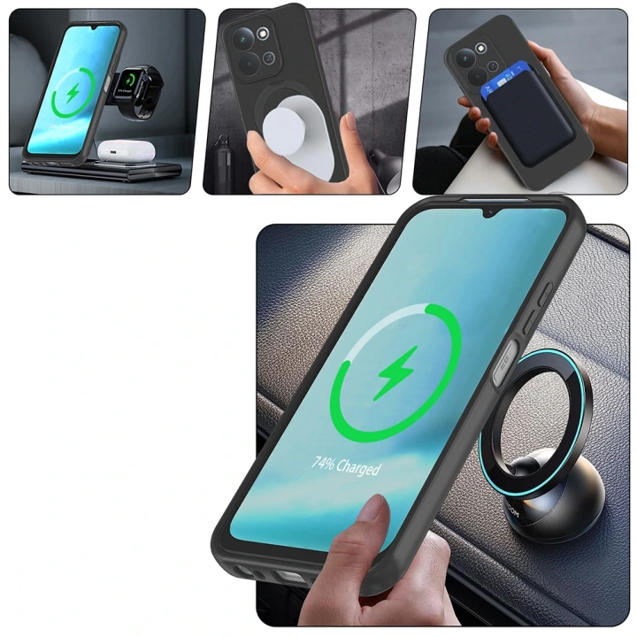 Xiaomi Redmi 15C Kılıf M-safe Şarj Özellikli Standlı Redclick Samara Kapak