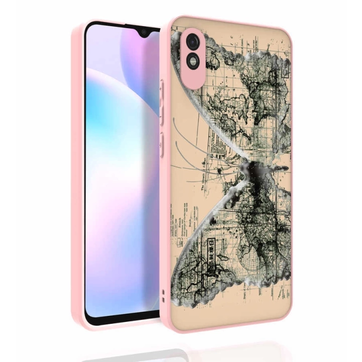 Xiaomi Redmi 9a Kılıf Desenli Kamera Korumalı Parlak Redclick Nora Kapak