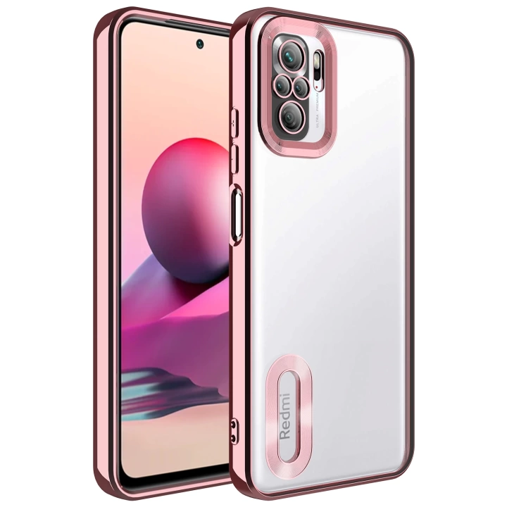 Xiaomi Redmi Note 10 Kılıf Kamera Korumalı Logo Gösteren Redclick Omega Kapak