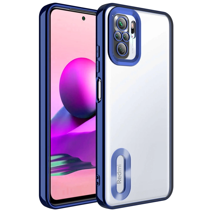 Xiaomi Redmi Note 10 Kılıf Kamera Korumalı Logo Gösteren Redclick Omega Kapak