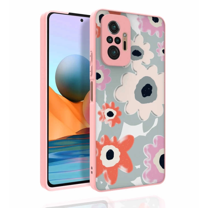 Xiaomi Redmi Note 10 Pro Kılıf Desenli Kamera Korumalı Parlak Redclick Nora Kapak