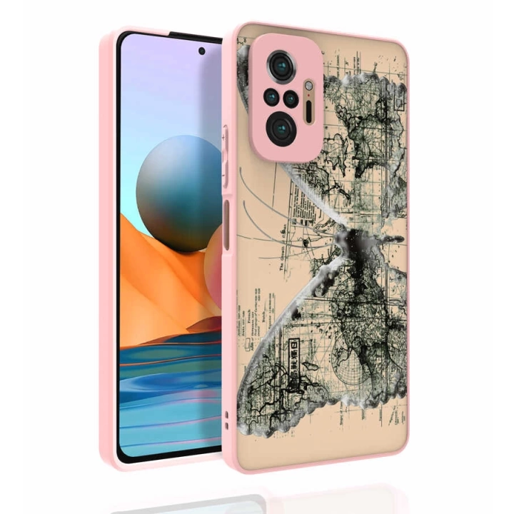 Xiaomi Redmi Note 10 Pro Kılıf Desenli Kamera Korumalı Parlak Redclick Nora Kapak