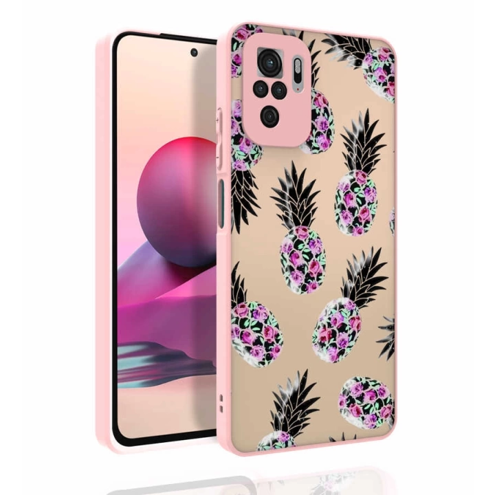 Xiaomi Redmi Note 10s Kılıf Desenli Kamera Korumalı Parlak Redclick Nora Kapak