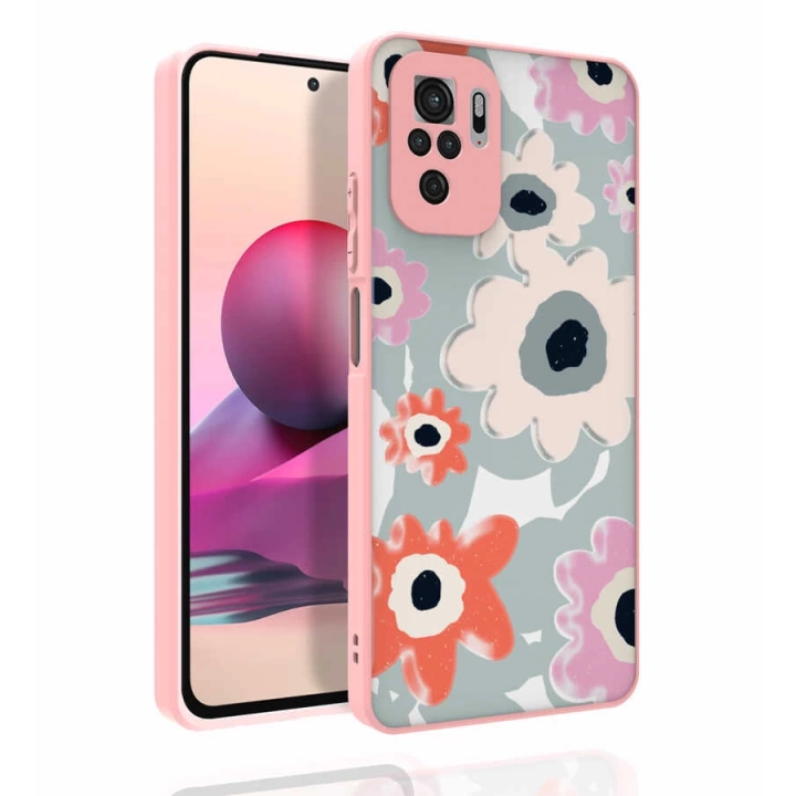 Xiaomi Redmi Note 10s Kılıf Desenli Kamera Korumalı Parlak Redclick Nora Kapak
