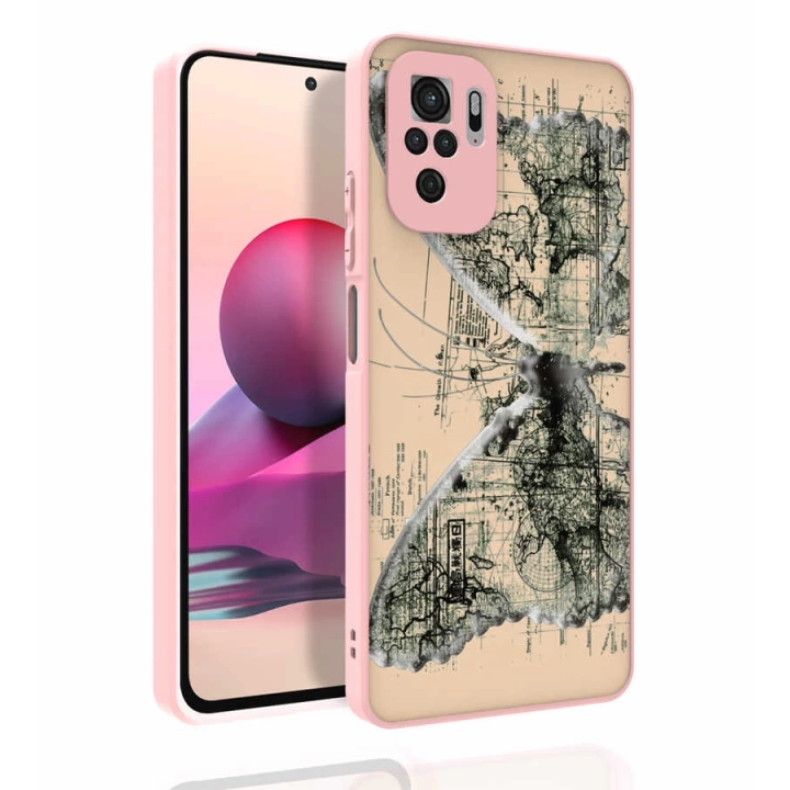 Xiaomi Redmi Note 10s Kılıf Desenli Kamera Korumalı Parlak Redclick Nora Kapak
