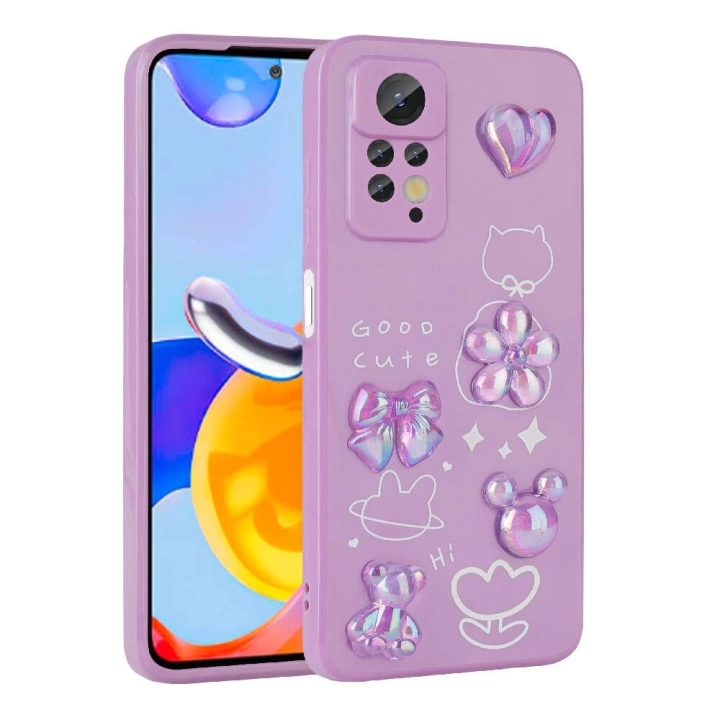 Xiaomi Redmi Note 12 Pro 4G Kılıf Kabartma Figürlü Parlak Redclick Toys Silikon Kapak