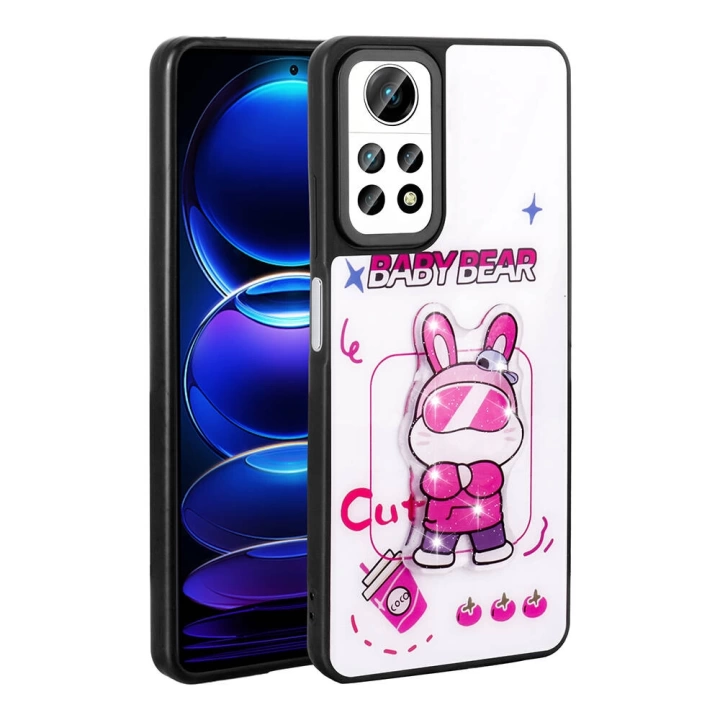 Xiaomi Redmi Note 12 Pro 4G Kılıf Parlayan Kabartmalı İkonik Figürlü Redclick Amas Silikon Kapak