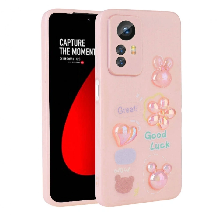 Xiaomi Redmi Note 12S Kılıf Kabartma Figürlü Parlak Redclick Toys Silikon Kapak