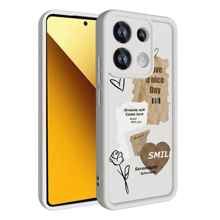 Xiaomi Redmi Note 13 4G Kılıf Kamera Korumalı Baskılı Arka Yüzey Redclick Klas Kapak