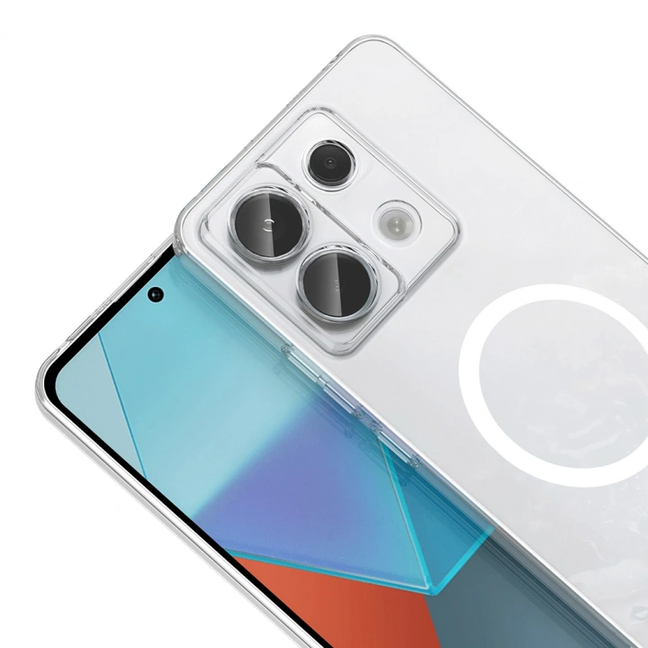 Xiaomi Redmi Note 13 Pro 4G Kamera Korumalı M-Safe Şarj Özellikli Şeffaf Redclick London Silikon Kapak