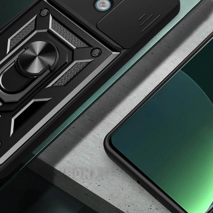 Xiaomi Redmi Note 13 Pro 5G Kılıf Magnetik Standlı Kamera Korumalı Redclick Sürgülü Vega Kapak