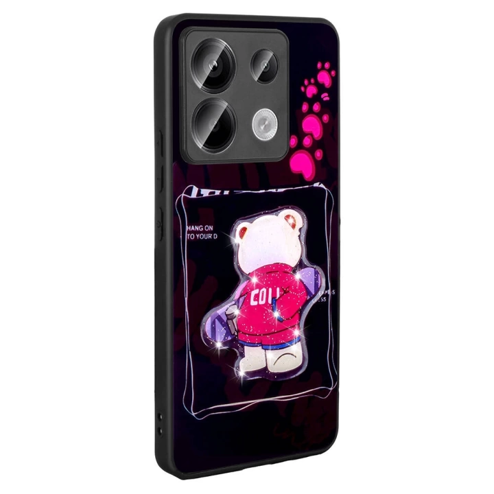 Xiaomi Redmi Note 13 Pro 5G Kılıf Parlayan Kabartmalı İkonik Figürlü Redclick Amas Silikon Kapak