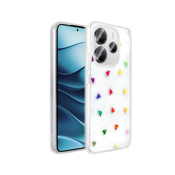 Xiaomi Redmi Note 14 4G Kılıf Şeffaf Figürlü Redclick Folk Sert Kapak