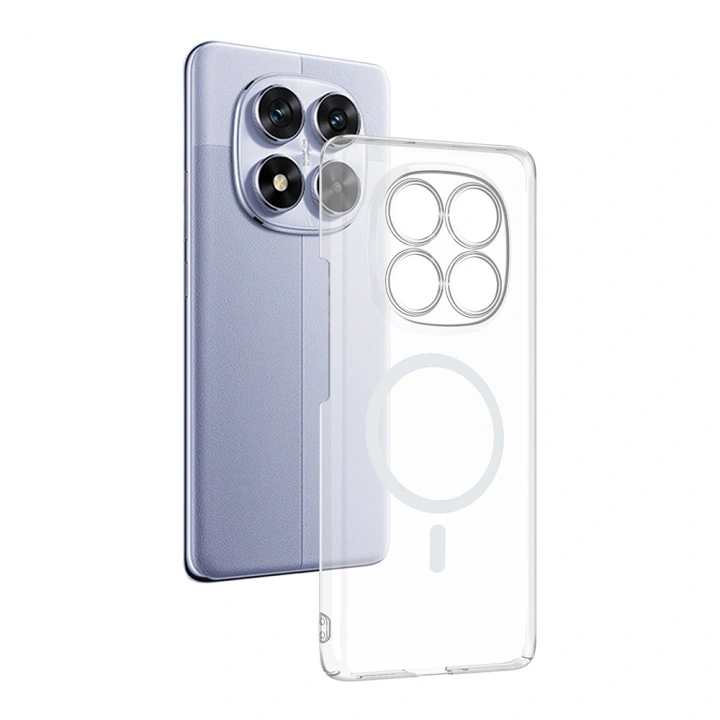 Xiaomi Redmi Note 14 Pro 4G Kamera Korumalı M-Safe Şarj Özellikli Şeffaf Redclick London Silikon Kapak