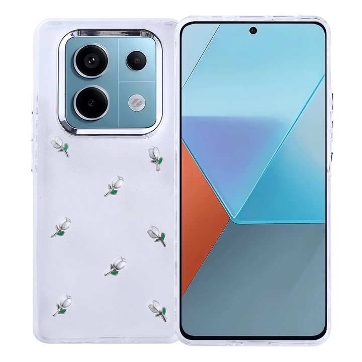 Xiaomi Redmi Note 14 Pro 4G Kılıf Airbag Tasarımlı Simli Şeffaf Redclick Kutup Kapak