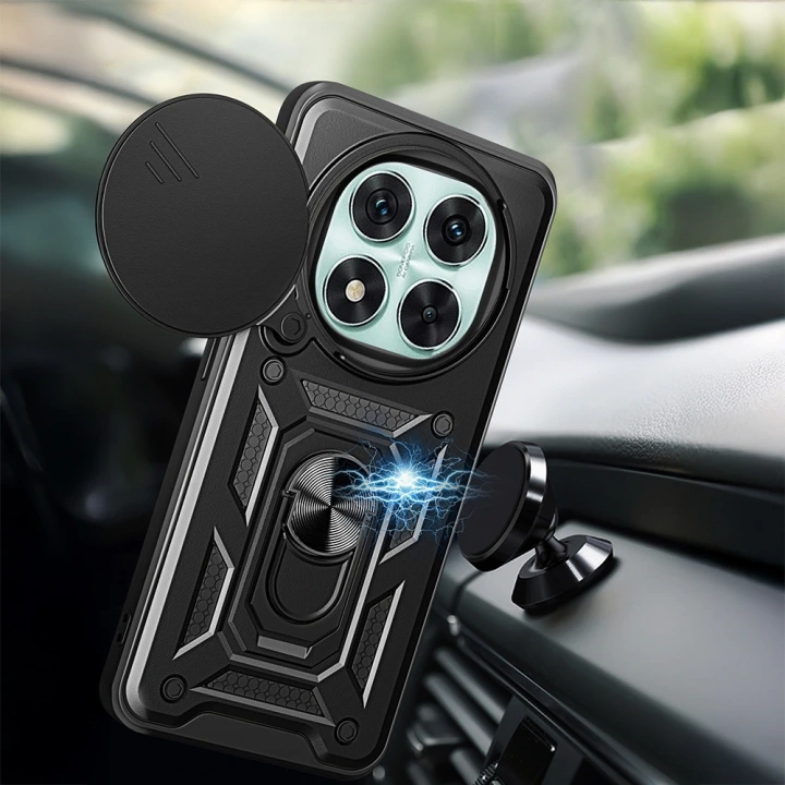 Xiaomi Redmi Note 14 Pro 5G Kılıf Magnetik Standlı Kamera Korumalı Redclick Sürgülü Vega Kapak