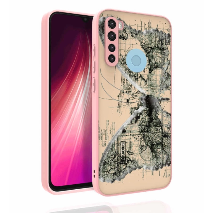 Xiaomi Redmi Note 8 Kılıf Desenli Kamera Korumalı Parlak Redclick Nora Kapak