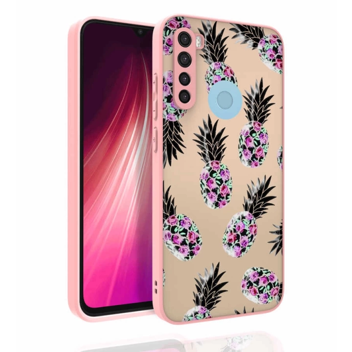 Xiaomi Redmi Note 8 Kılıf Desenli Kamera Korumalı Parlak Redclick Nora Kapak